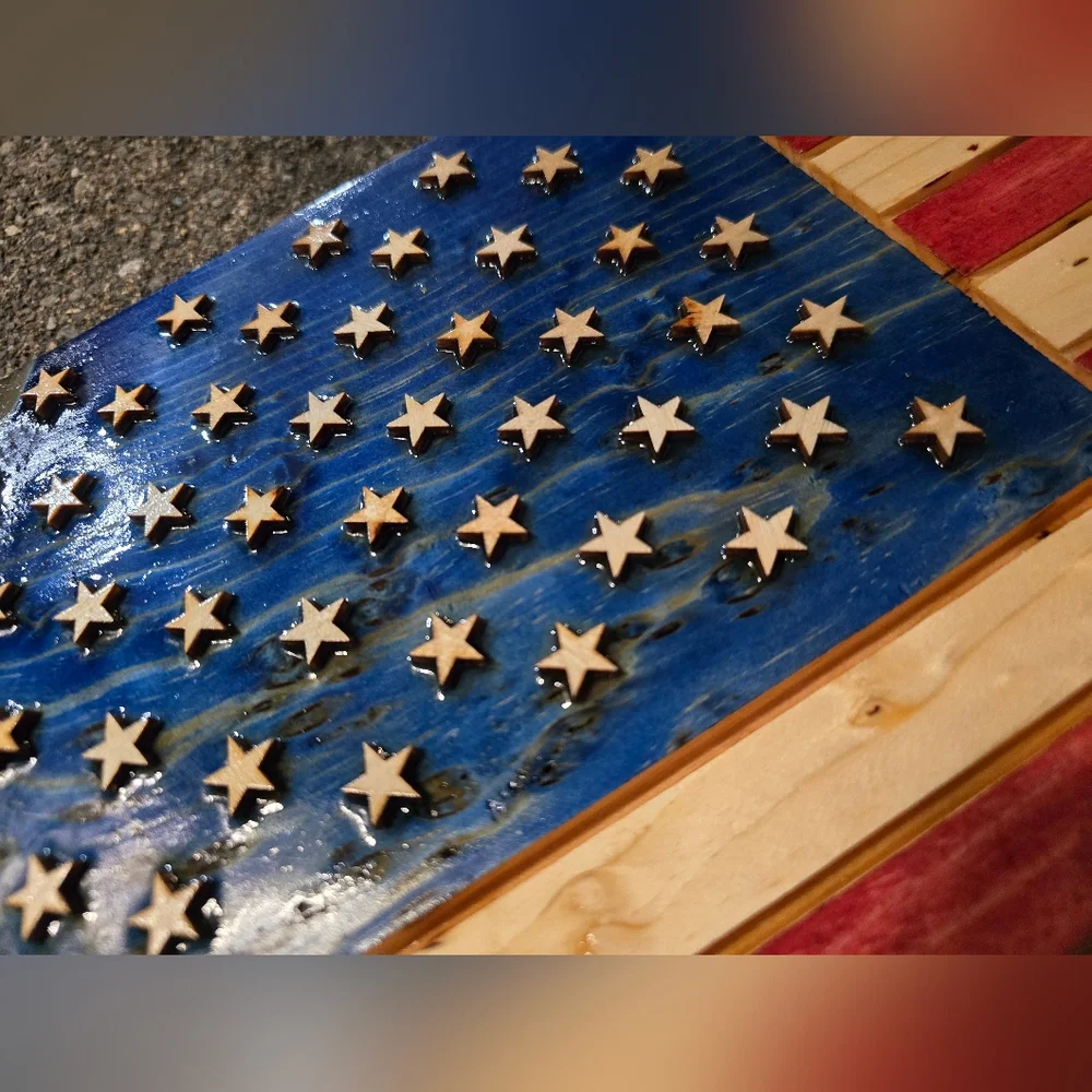 Rustic American Flag Wooden Wall Art